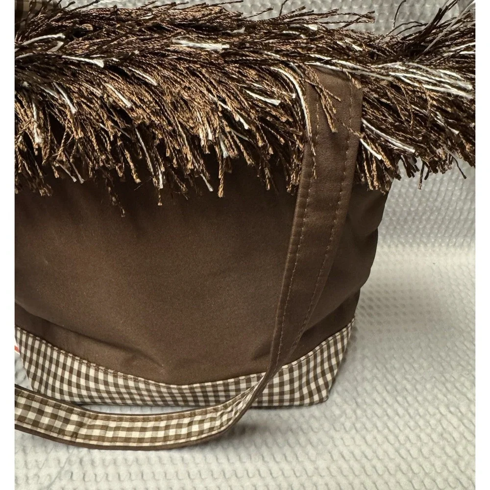 Abetta Accessories Western Fringe Tote Brown Gingham Cowboy Boot Floral‎ NWT Bag